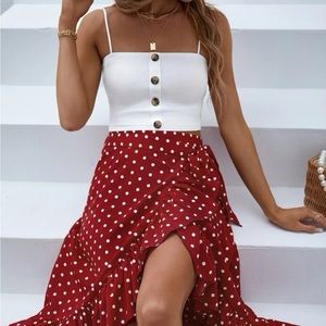 2 piece cami skirt SHEIN outfit
